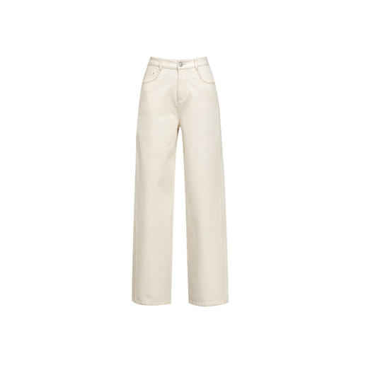 丁摩棉高腰显瘦直筒牛仔裤女新款宽松阔腿百搭裤子莱赛尔ALW25239 商品图4