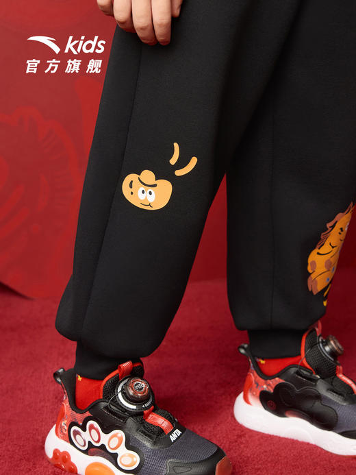 新年款安踏儿童男小童针织运动长裤2026年春新款亲肤儿童加绒裤潮352619728N 商品图3
