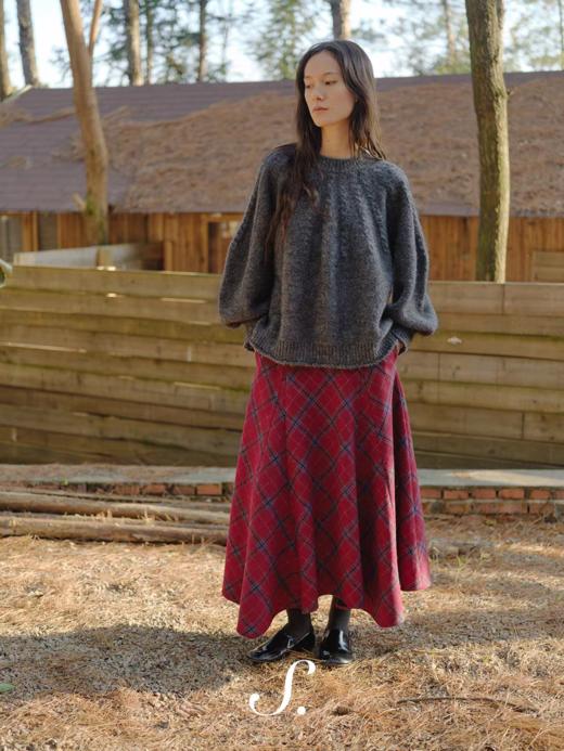 shyshystill/shy202510068/超重磅大裙摆分割红色格纹伞裙 商品图1