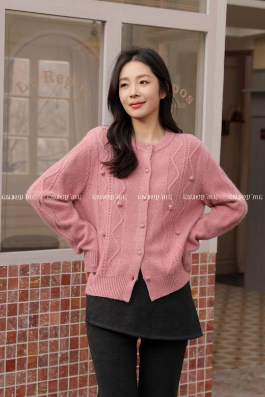 【门店同款】ENJOY冬季“暖冬知性”糖球圆领开衫针织 168897632 商品图1