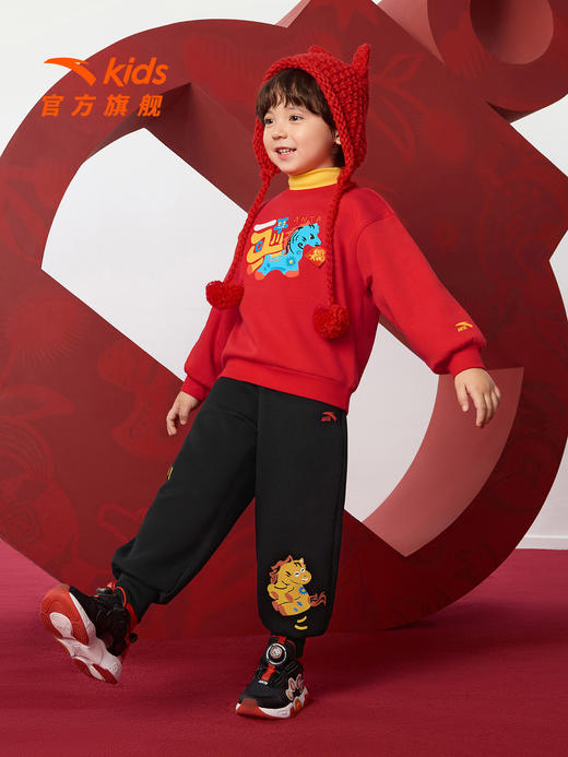 新年款安踏儿童男小童针织运动长裤2026年春新款亲肤儿童加绒裤潮352619728N 商品图2