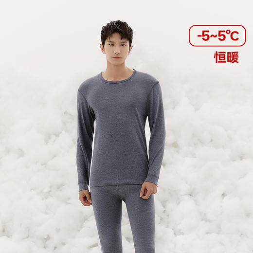三枪高支新疆长绒棉圆领男内衣套装 商品图1