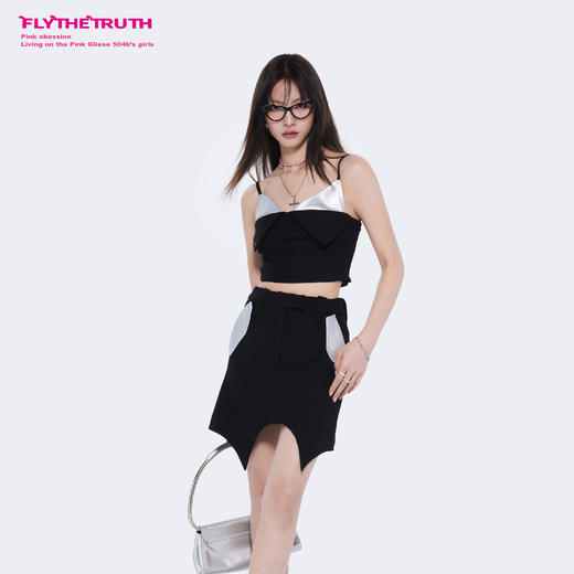 FTT FlyTheTruth 律政佳人 不规则A字半身裙女夏高腰显瘦PU皮短裙 商品图1