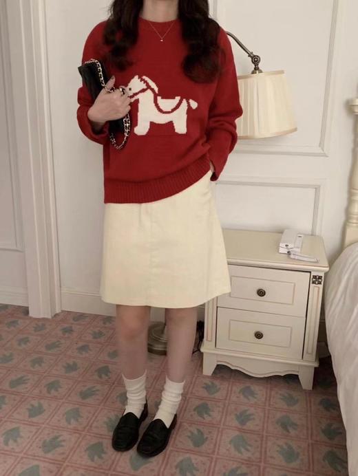 【YW】无忧购【鸿运当“红”】2026新年本命年红色小马针织衫上衣女91446（截单后3-5天发货） 商品图7