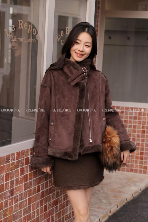 【门店同款】ENJOY冬季“暖冬知性”立领扣袢毛毛外套 169094233 商品图4