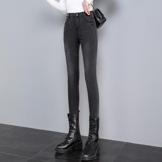 加绒加厚女装秋装高腰牛仔裤女2026春秋季女装弹力紧身铅笔女裤聚 商品图1