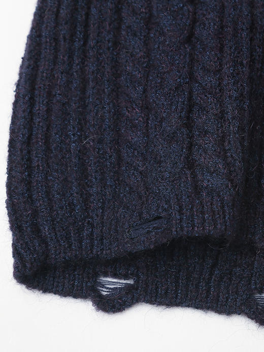 奶白色半拉链高领绞花针织毛衣 宽松慵懒坑条纹理显瘦保暖秋冬通勤温柔气质套头上衣 商品图4