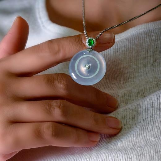 18K 金镶嵌翡翠平安扣 商品图9