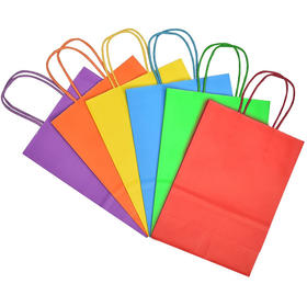 【24个】美国 Zufera 彩色牛皮纸袋 礼品手提袋 22*16*8cm