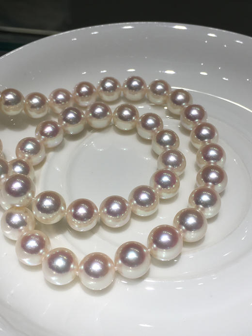 【私席真珠·新年盛宴】极光小灯泡8.5-9mmAkoya珍珠项链 ，圆，极微瑕，珠光超亮（带真科研天女大证书） 商品图2