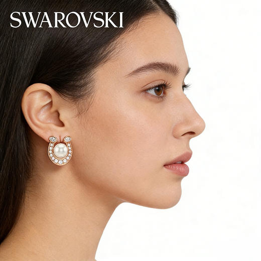 春日限定【抢先购】Symbolica施华洛世奇施家"红"运马蹄耳钉配饰本命年送礼（5736980 “金”彩马蹄耳钉） 商品图6