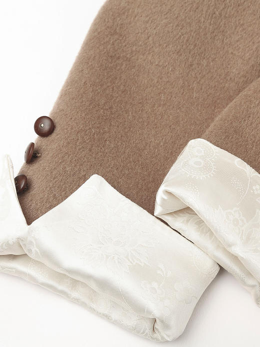 驼色羊毛混纺单排扣西装外套 翻领撞色袖口宽松廓形通勤气质秋冬高级感毛呢西服上衣 商品图4