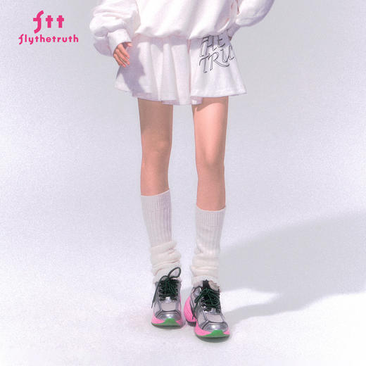 FTT FlyTheTruth 粉黛蔷薇 韩系百褶A字半身裙女秋季高腰显瘦短裙 商品图2