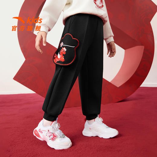 新年款安踏儿童女小童针织运动长裤2026年春新款亲肤女孩潮流卫裤362619736 商品图0