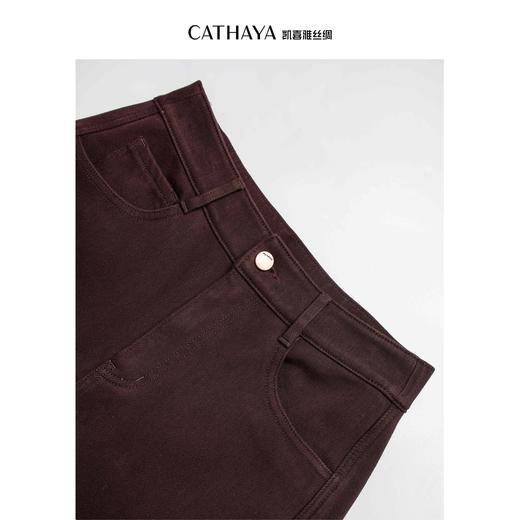 凯喜雅  暗红紫加绒直筒裤 商品图2
