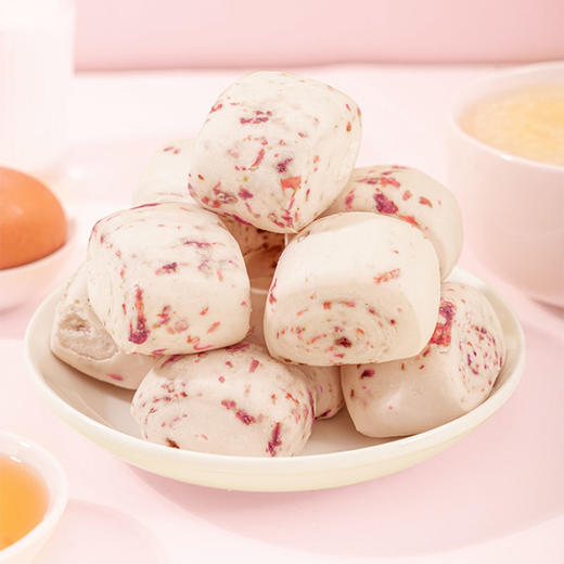 玫瑰小馒头360g（18g*20）  将鲜花和奶粉揉进面团的玫瑰小馒头，口感丰富，健康早餐 商品图0