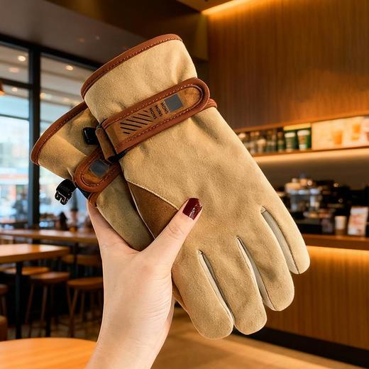 手套女冬季新款加绒加厚保暖户外骑行电动车耐磨防风防寒保暖手套 商品图0