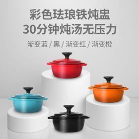 【珍有米】铸味珐琅锅 | 16cm铁炖盅海鲜锅铸铁多用途家用铁锅双耳炉灶通用
