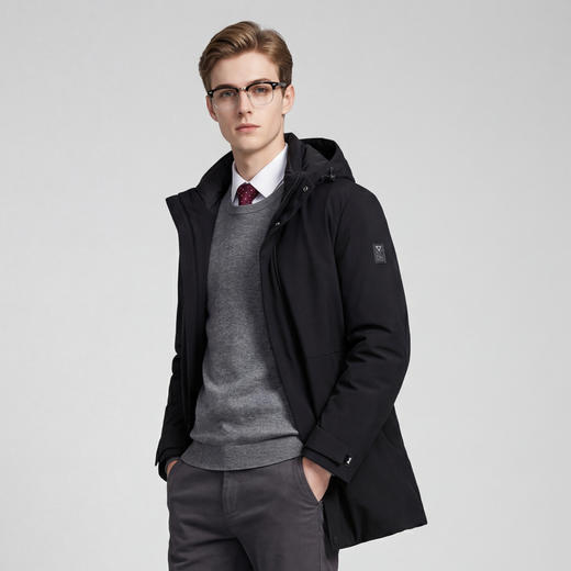 【鹅绒&抗菌无异味】圣得西2025年冬季羽绒服休闲风连帽男款外套 商品图3