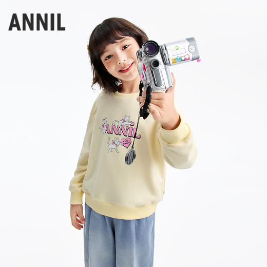 女童圆领长袖卫衣春季新款安奈儿童装EG611586 商品图1