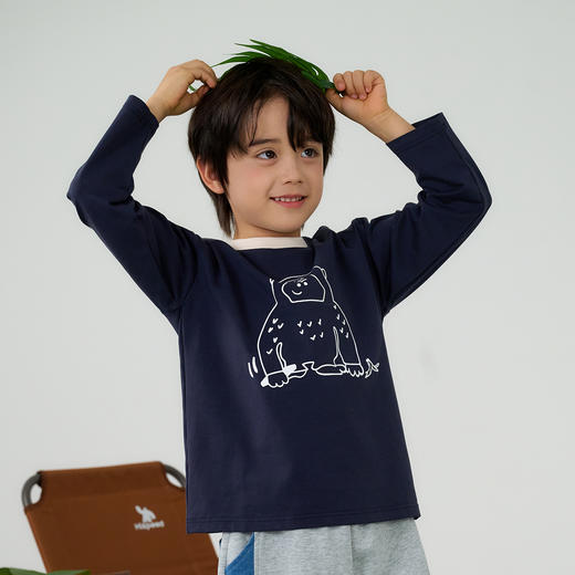 【10A抗菌】棉花堂26年春款线条动物弹弹童装T恤- FA61021 商品图6