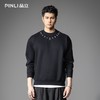 PINLI品立2026春季新款男士潮牌金属烫钻圆领落肩袖套头卫衣上衣BG262109002 商品缩略图0