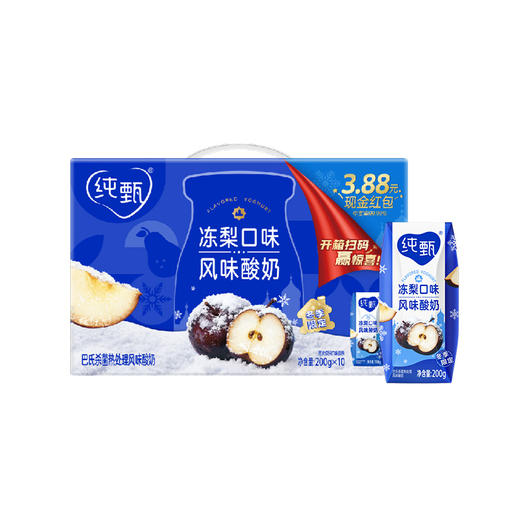 纯甄巴氏杀菌热处理冻梨口味风味酸牛乳利乐钻200g×10包 商品图0
