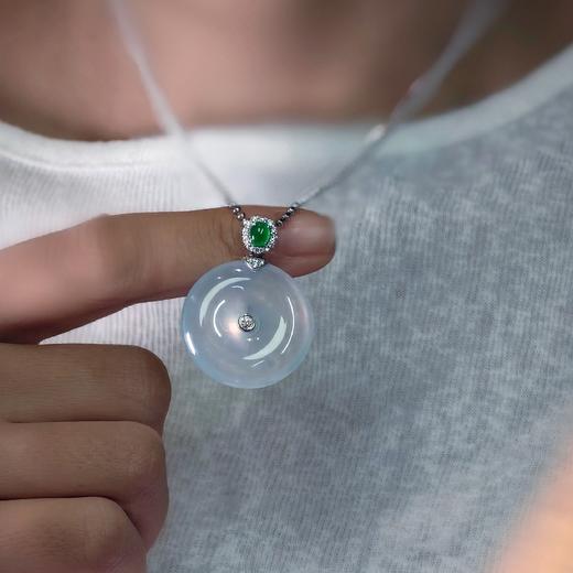 18K 金镶嵌翡翠平安扣 商品图3