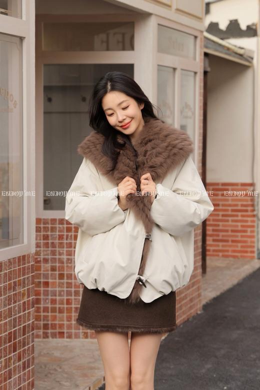【门店同款】ENJOY冬季“游牧漫寻”狐狸毛翻领派克服 169094305 商品图2