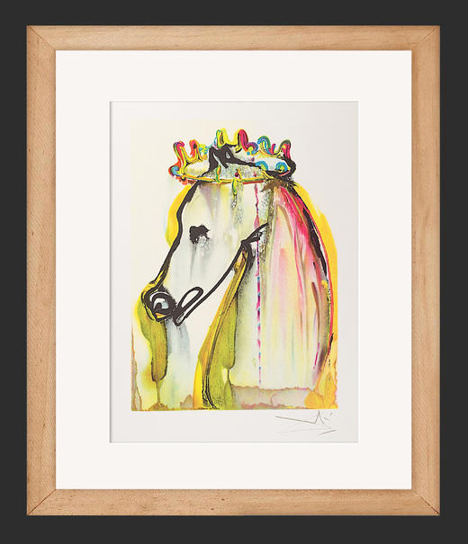 独角鹿西洋古董1983年代法国Armand & Georges Israel出版西班牙超现实主义大师萨尔瓦多·达利签名创作限量彩色石版画《马》 商品图1