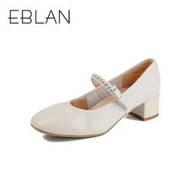 【上新】伊伴2026春季羊皮气质通勤优雅增高玛丽珍时装玛丽珍B26113662