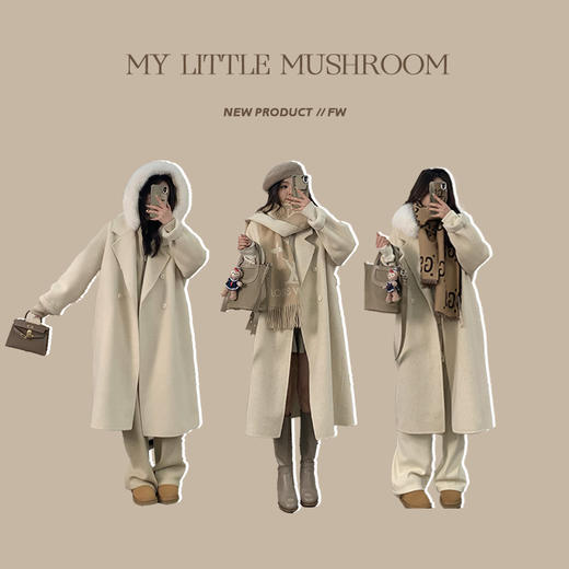 金蘑菇菇 雪夜献礼 年终收官 定染手工坊/骆驼绒大衣 商品图0