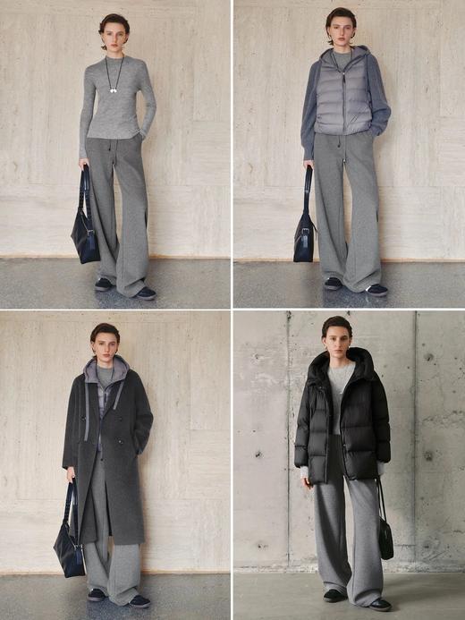 麦檬 又一神裤！小个子友好！高腰弯刀裤加绒卫裤阔腿运动裤 商品图0