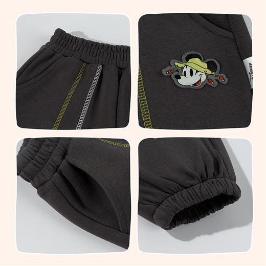 迪士尼（Disney）童装男童束脚长裤潮流帅气束脚运动山系风卫裤2026春季新款裤子ZD1FK002 商品图10