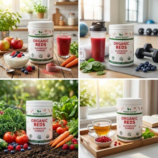 【瑕疵清仓 结块款】Herb’s Secret  SuperFood有機蔬果粉红粉 300g 买一送二❗️ 商品图11