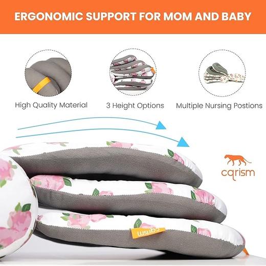 Cqrism 哺乳用哺乳枕 高度可调节 适合哺乳期婴儿和妈妈使用 商品图4