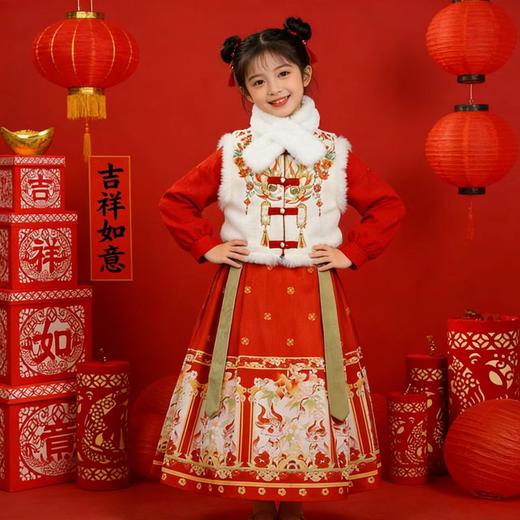 苏城纪【冬禧】2025冬季新款中国风新中式拜年服：🧨超有氛围感的一款马甲+长裙两件套此款取名【冬禧】冬为冬令，禧为幸福吉祥 商品图0