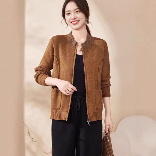 雀说毛衣开衫针织开衫外套新款洋气毛衣中老年女装上ALW1886 商品图1