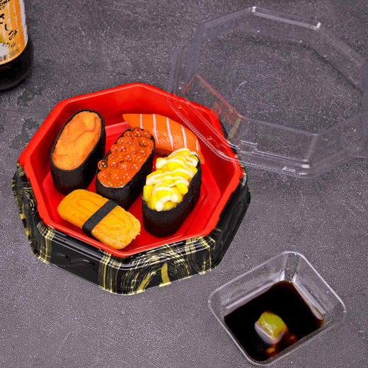 喇叭花网红新款寿司盒刺身拼盘贯桶长方形餐具外卖包装打包盒角桶 商品图3