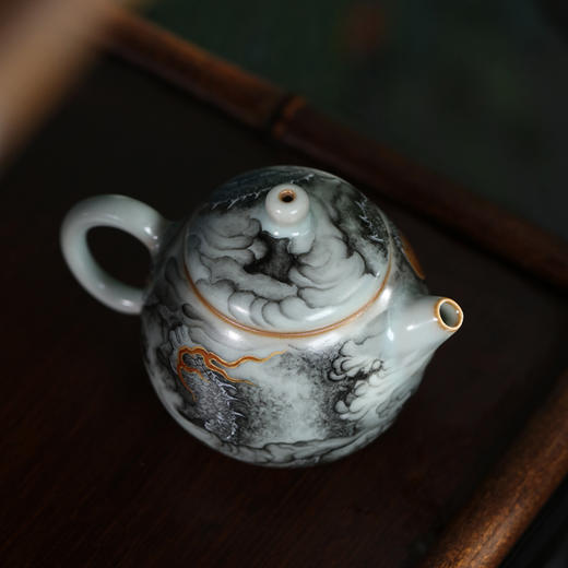 问鼎鼎峰系列天青龙胆壶（墨彩龙纹） 商品图2