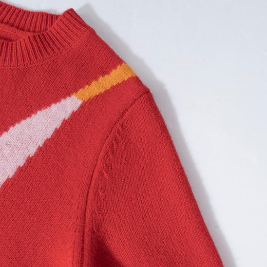 100%羊毛  新年幸运红色圆领羊毛毛衣 A-5751 商品图4