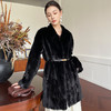 丁摩宁新款进口貂皮大衣女真貂水貂毛外套裘皮拼貂皮草年轻款ALW601 商品缩略图3