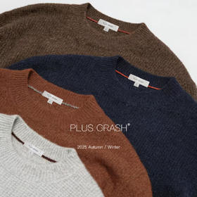 PLUS CRASH羊毛混纺元宝针华夫格毛衣套头加厚针织男PC55SW83