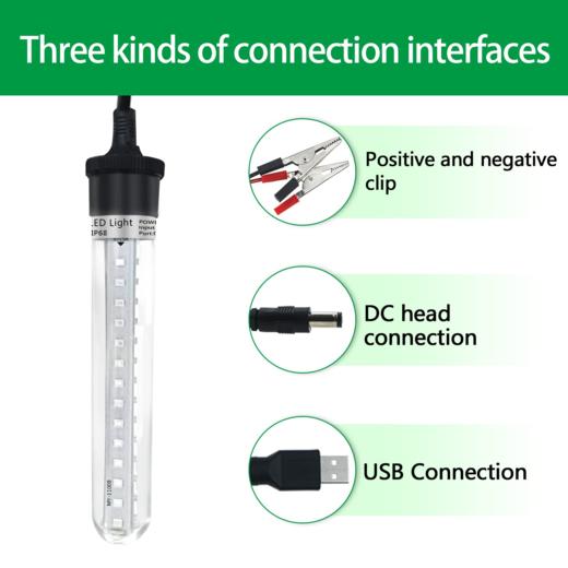 美国 LED水下诱鱼灯 水下潜水诱饵灯 6.5W 800流明 IP68防水 商品图5