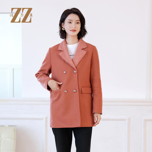 佐尔美秋冬新款 气质百搭双面穿毛呢大衣外套女E24ZZ32 商品图1