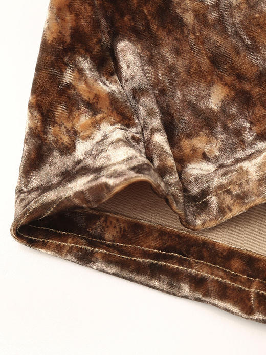 深棕系秋冬叠穿两件套 半高领修身打底衫 + 复古晕染丝绒吊带长裙 气质通勤约会显瘦套装 商品图4