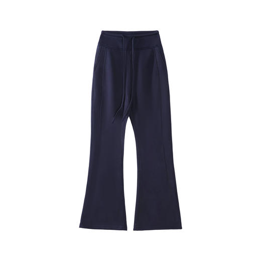 黑色喇叭裤女秋冬高腰显瘦休闲阔腿裤高个子砂洗棉微喇裤 商品图5