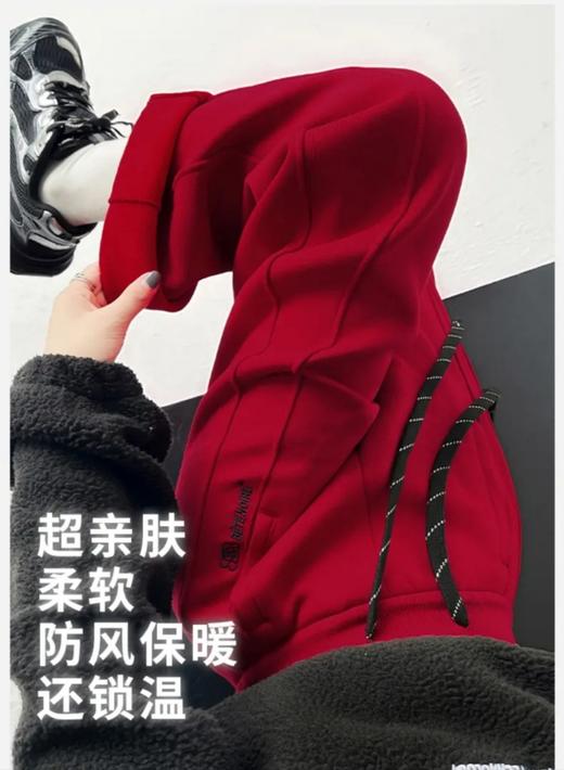 【YW】无忧购【鸿运当“红”】暖心新年鸿运裤重工刺绣加绒加厚弯刀裤2809（截单后5-7天发货） 商品图1