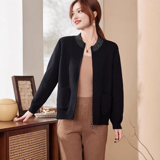 雀说毛衣开衫针织开衫外套新款洋气毛衣中老年女装上ALW1886 商品图2