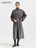 【商场同款】阿菁娜冬季新款设计感宽松夹克格雷色落肩短款橡根袖口四合扣裁缝解构风外套A30Q206008 商品缩略图3